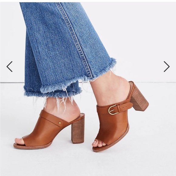 Madewell Riley Convertible Slingback Mule -  Brown Leather Block Heel size 8 - Picture 2 of 9